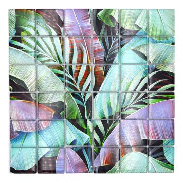 MOSAIK JUNGLE GLAS GRÖN/LILA 29,8X29,8X0,8CM PRIS PER ARK