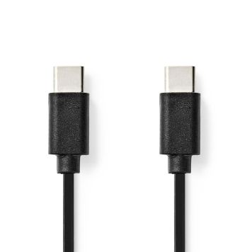 USB-KABEL NEDIS 2.0 USB-C NICKELPLATERAD 1M SVART