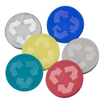 FÄRGPRICKAR PLASTTEAM TILL AVFALLSBEHÅLLARE 6-PACK FLERFÄRGADE