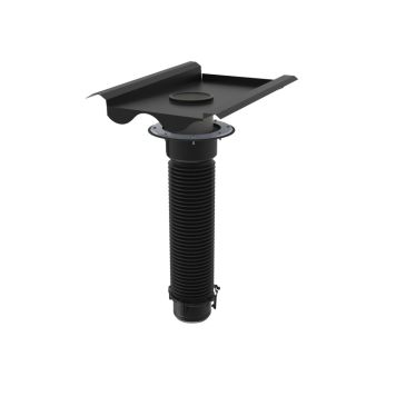 AVLOPPSLUFTARE PLÅT 2-KUPIG TILL BETONGTAKPANNA SVART