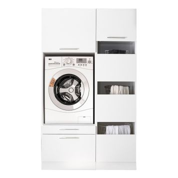 TVÄTTMASKINSSKÅP RESPEKTA CLARA MED LINNESKÅP VIT 117,4CM