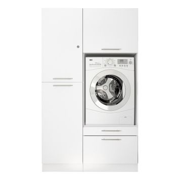 TVÄTTMASKINSSKÅP RESPEKTA CLARA MED HÖGSKÅP VIT 117,4CM