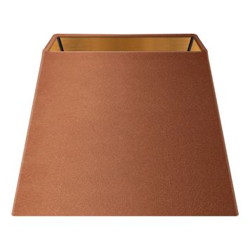 LAMPSKÄRM HOME SWEET HOME FYRKANTIG SAMMET 20CM BRUN/GULD