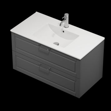 TVÄTTSTÄLLSSKÅP RIVA CAMDEN 2L ANTRACIT 90CM