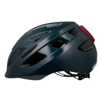 CYKELHJÄLM URBAN MED LEDLAMPA MÖRKBLÅ 52-58CM