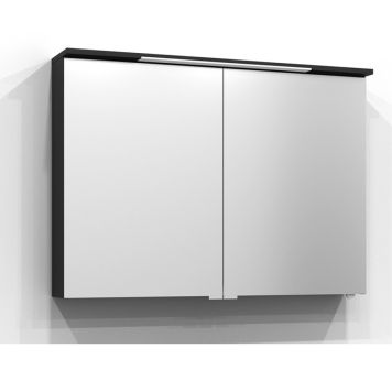 SPEGELSKÅP SVEDBERGS SKURU S/U LED J-UTTAG SVART ASK 100CM