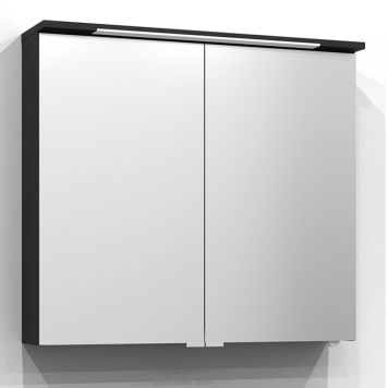 SPEGELSKÅP SVEDBERGS SKURU S/U LED SVART ASK 80CM