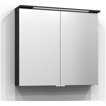 SPEGELSKÅP SVEDBERGS SKURU S/U LED UTTAG SVART ASK 80CM