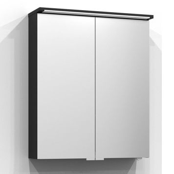 SPEGELSKÅP SVEDBERGS SKURU S/U LED SVART ASK 60CM