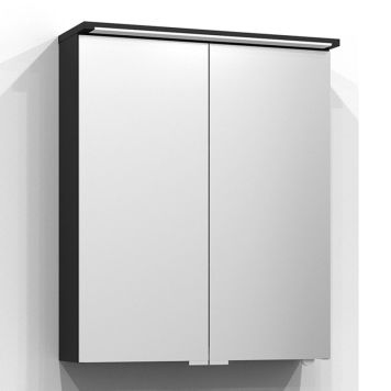 SPEGELSKÅP SVEDBERGS SKURU S LED UTTAG SVART ASK 