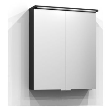 SPEGELSKÅP SVEDBERGS SKURU S/U LED J-UTTAG SVART ASK 60CM