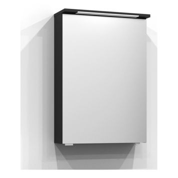 SPEGELSKÅP SVEDBERGS SKURU S/U LED MED JFB SVART ASK 50CM