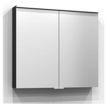 SPEGELSKÅP SVEDBERGS SAREK S/U-LED J-UTTAG SVART ASK 80CM