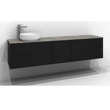 TVÄTTSTÄLLSSKÅP SVEDBERGS EPOS RAND PUSH 2+1+2L SVART 200X45CM