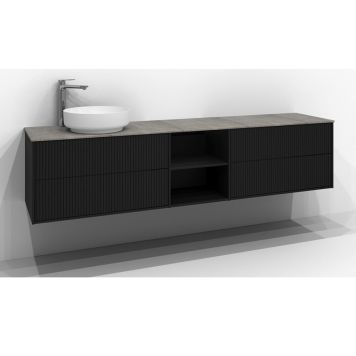 TVÄTTSTÄLLSSKÅP SVEDBERGS EPOS RAND PUSH 2+0+2L SVART 200X45CM