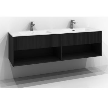 TVÄTTSTÄLLSSKÅP SVEDBERGS EPOS RAND PUSH 1+1L SVART 160X45CM