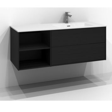 TVÄTTSTÄLLSSKÅP SVEDBERGS EPOS PLAN PUSH 2+0LH SVART 120X45CM