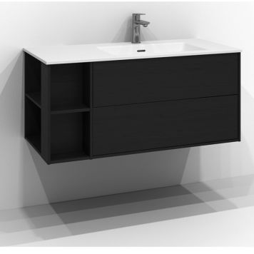 TVÄTTSTÄLLSSKÅP SVEDBERGS EPOS PLAN PUSH 2LH SVART 100X45CM