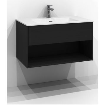 TVÄTTSTÄLLSSKÅP SVEDBERGS EPOS PLAN 1L SVART ASK 80X45CM