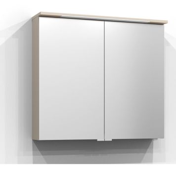 SPEGELSKÅP SVEDBERGS SKURU S/U LED J-UTTAG SAND 80CM