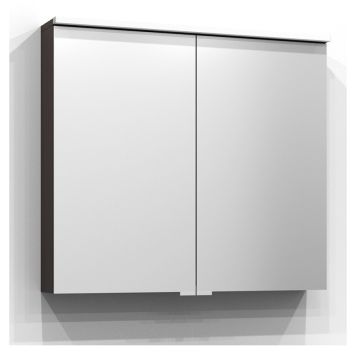 SPEGELSKÅP SVEDBERGS SAREK S/U-LED J-UTTAG BRUN ASK 80CM