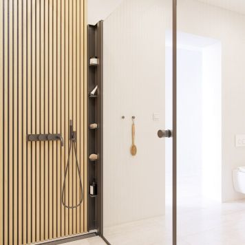 DUSCHHYLLA SCANBAD TOWER TILL MODELL D SVART MATT