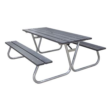 TRÄDGÅRDSMÖBEL BALTIC GARDEN STABIL METAL BORD/BÄNKSET GRÅ