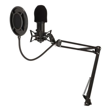 MIKROFON NEDIS GAMING USB MED STATIV SVART