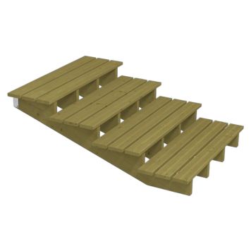 TERRASSTRAPPA PLUS 4 TRAPPSTEG 19° TRYCKIMPREGNERAD 157X55X120CM