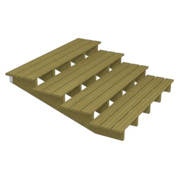 TERRASSTRAPPA PLUS 4 TRAPPSTEG 19° TRYCKIMPREGNERAD 157X55X180CM