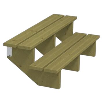 TERRASSTRAPPA PLUS 2 TRAPPSTEG 34,2° TRYCKIMPREGNERAD 50X34X120CM