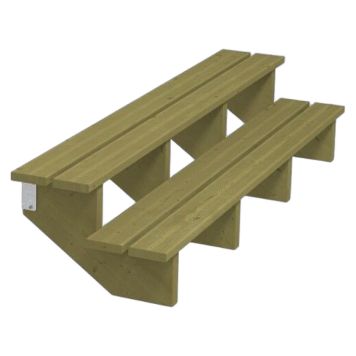TERRASSTRAPPA PLUS 2 TRAPPSTEG 34,2° TRYCKIMPREGNERAD 51X37X180CM