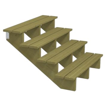 TERRASSTRAPPA PLUS 4 TRAPPSTEG 34,2° TRYCKIMPREGNERAD 101X71X120CM