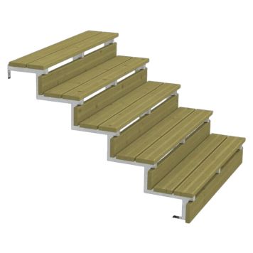 TERRASSTRAPPA PLUS 5 TRAPPSTEG 34,2° STÅL129X88X120CM