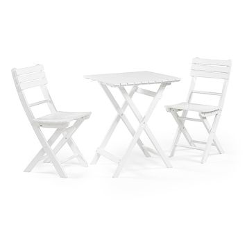CAFÉSET HILLERSTORP ÅRE BORD 58CM+ 2 KLAPPSTOLAR VIT 
