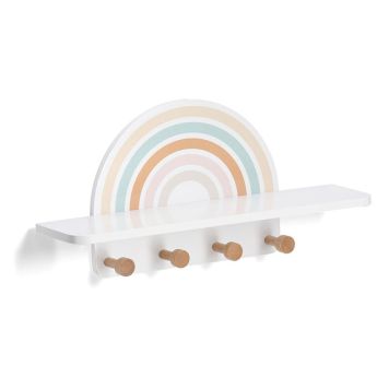 KLÄDHÄNGARE ZELLER RAINBOW MED HYLLA 4 KROKAR 48X13X24CM