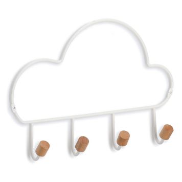 KLÄDHÄNGARE ZELLER MOLN 4 KROKAR VIT