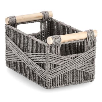 FÖRVARINGSKORG ZELLER PAPPER 14X16X28CM GRÅ