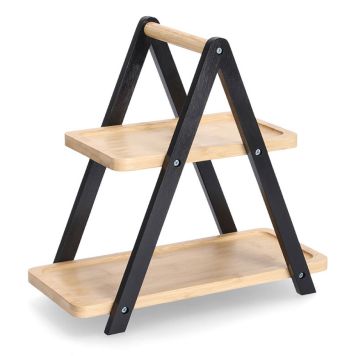 SERVERINGSBRICKA ZELLER ETAGERE BAMBU SVART