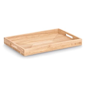 BRICKA ZELLER GUMMITRÄ RÄFFLAD TEXTUR 45X30X4CM NATUR 