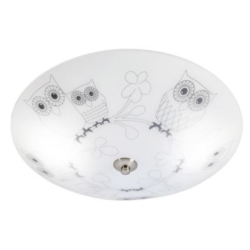 PLAFOND MARKSLÖJD COMPATA UGGLA 39CM VIT 