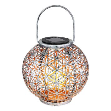 SOLCELLSLAMPA GLOBO RUND SILVER 