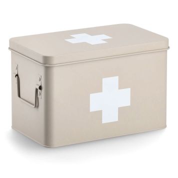 MEDICINLÅDA ZELLER METALL BEIGE 32X20CM