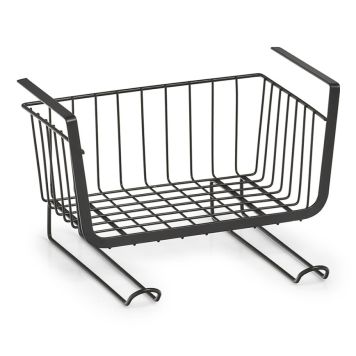 HÄNGKORG ZELLER MED GLASHÅLLARE 31X26X19,3CM SVART