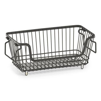 FÖRVARINGSKORG ZELLER STAPELBAR 32X16,5X14,5CM SVART
