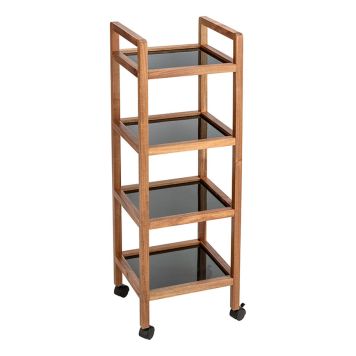 BADRUMSHYLLA WENKO MED HJUL FONDI 4 VÅNINGAR ACACIA 35X97CM