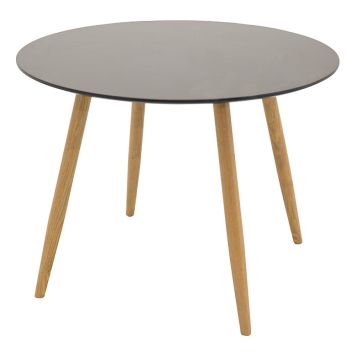 MATBORD VENTURE HOME PLAZA Ø100CM SVART/NATUR