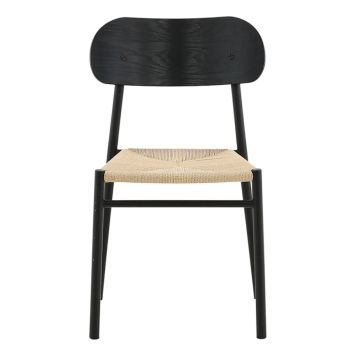 MATSTOL VENTURE HOME POLLY SVART/NATUR