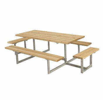 TRÄDGÅRDSMÖBEL PLUS BORD/BÄNKSET BASIC 2 PÅBYGGNADER 260X160X73/45CM GYLLENBRUN