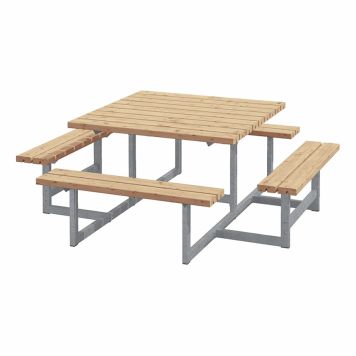TRÄDGÅRDSMÖBEL PLUS BORD/BÄNKSET PICNIC 200X200X73/45CM GYLLENBRUN